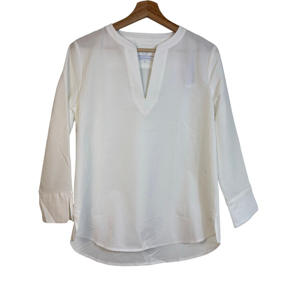 NWT Vineyard Vines Harbor Savannah Searsucker White Tunic